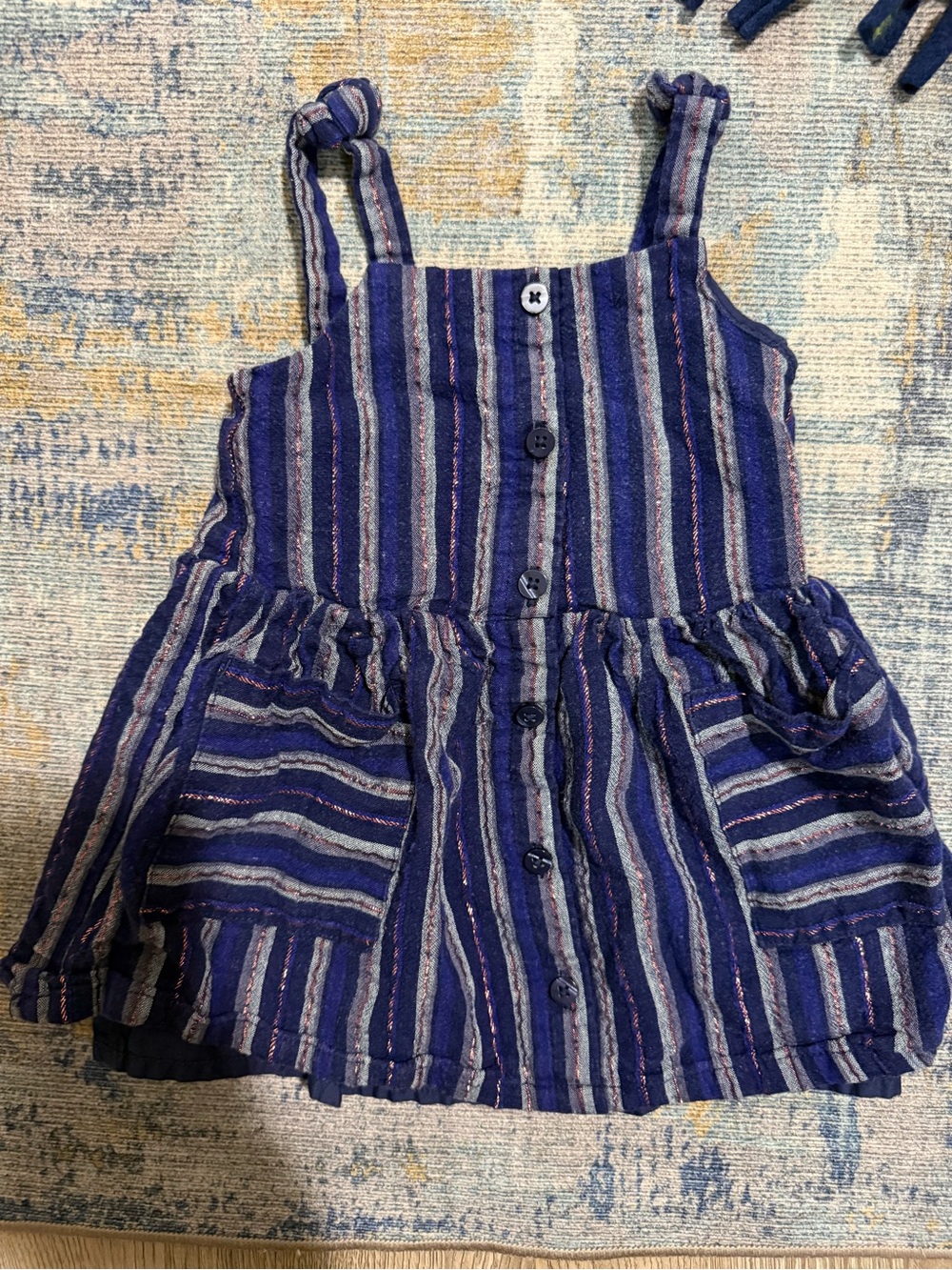 Cat & Jack Navy Striped Infant Dress